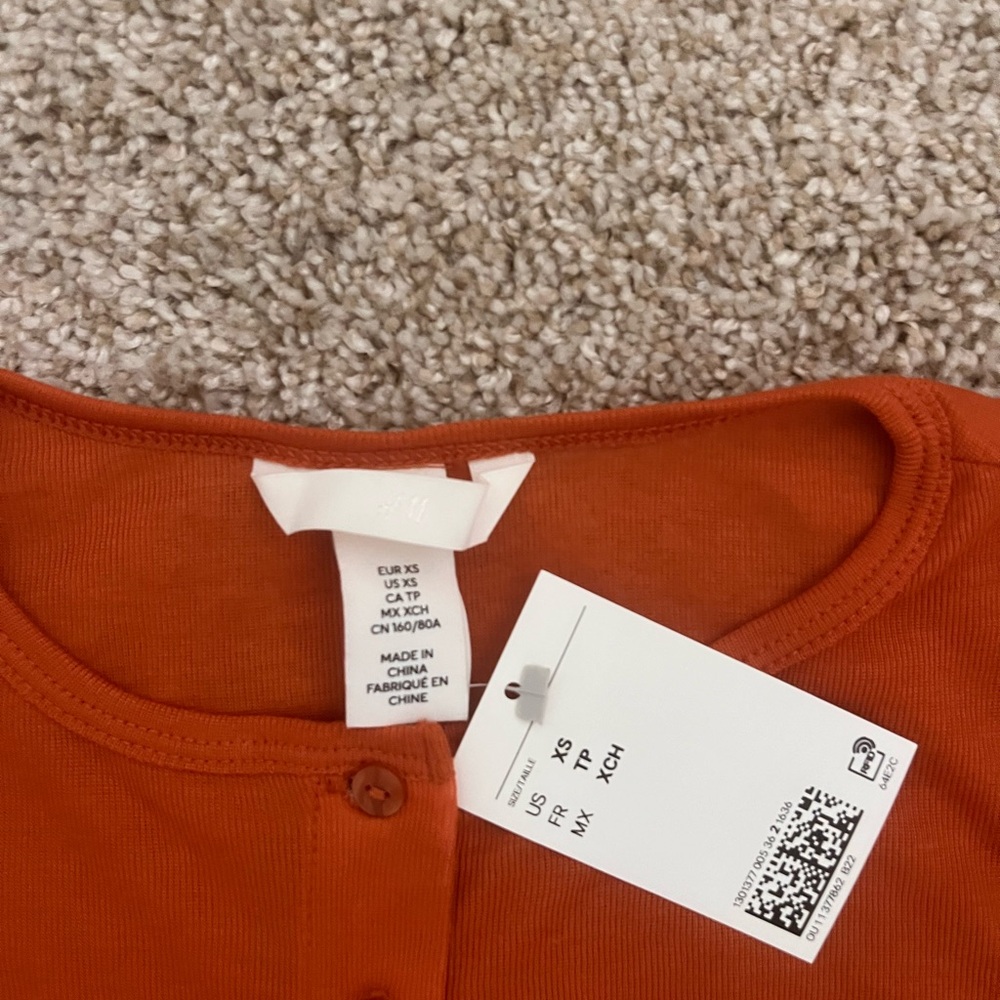 H&M Orange Button-Up Blouse - Picture 3 of 4